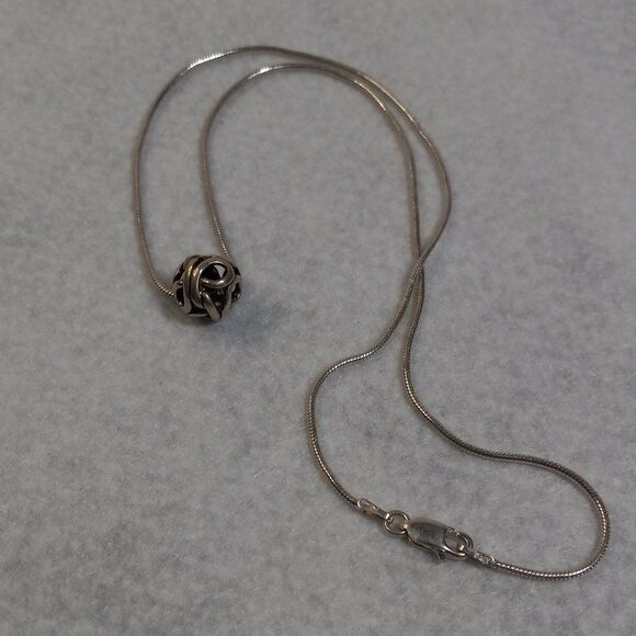 Silver Small Ball 925 Necklace and Pendant - Picture 1 of 7